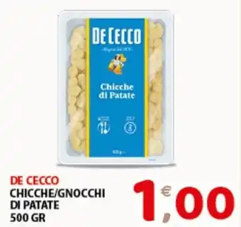 Mio Market DE CECCO CHICCHE/GNOCCHI DI PATATE 500 GR offerta