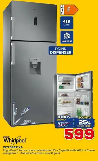 Euronics Whirlpool WT70E831XA offerta