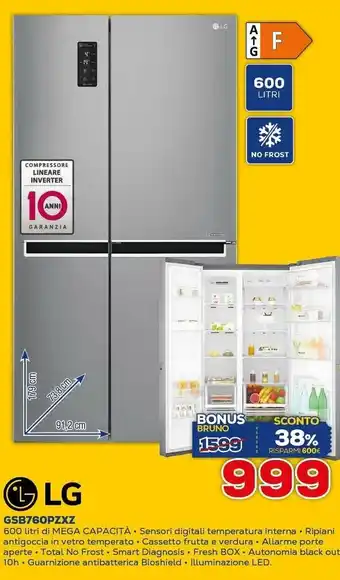 Euronics LG GSB760PZXZ offerta