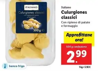 Lidl Italiamo Culurgiones classici 500 g confezione offerta