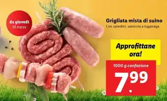 Lidl Grigliata mista di suino 1000 g confezione offerta