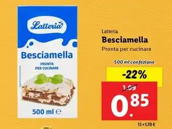 Lidl Latteria Besciamella Pronta per cucinare 500 ml confezione offerta