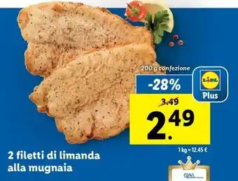 Lidl 2 filetti di limanda alla mugnaia 200 g confezione offerta