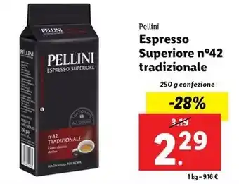 Lidl Pellini Espresso Superiore n°42 tradizionale 250 g confezione offerta