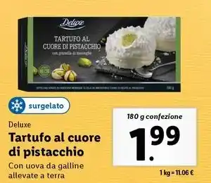 Lidl Deluxe Tartufo al cuore di pistacchio 180 g confezione offerta