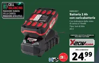 Lidl PARKSIDE Batteria 2 Ah con caricabatterie offerta