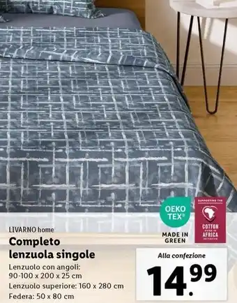 Lidl LIVARNO home Completo lenzuola singole offerta