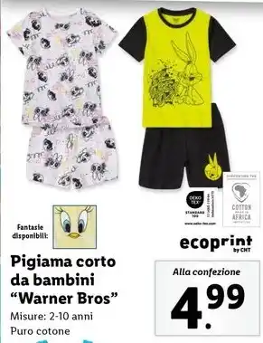 Lidl Pigiama corto da bambini "Warner Bros" offerta