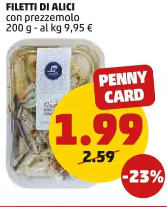 PENNY FILETTI DI ALICI con prezzemolo 200 g offerta