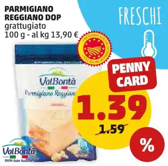 PENNY ValBontà PARMIGIANO REGGIANO DOP grattugiato 100 g offerta