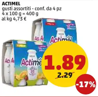 PENNY ACTIMEL gusti assortiti - conf. da 4 pz 4 x 100 g offerta