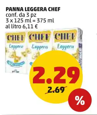 PENNY PANNA LEGGERA CHEF conf. da 3 pz 3 x 125 ml offerta