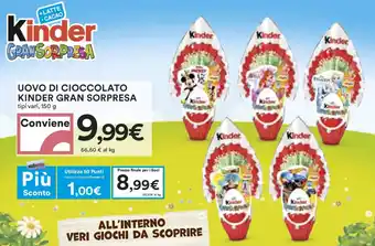 Coop UOVO DI CIOCCOLATO KINDER GRAN SORPRESA tipi vari, 150 g offerta