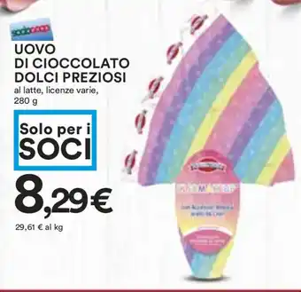 Coop UOVO DI CIOCCOLATO DOLCI PREZIOSI al latte, licenze varie, 280 g offerta