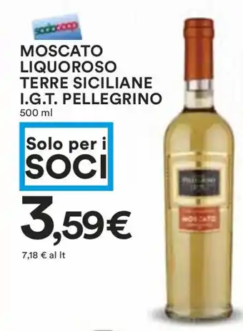 Coop MOSCATO LIQUOROSO TERRE SICILIANE I.G.T. PELLEGRINO 500 ml offerta