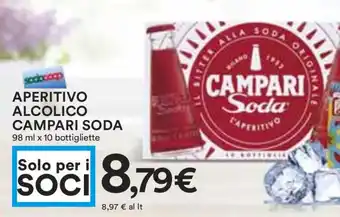 Coop APERITIVO ALCOLICO CAMPARI SODA 98 ml x 10 bottigliette offerta