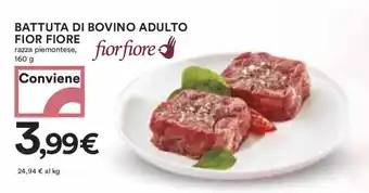 Coop BATTUTA DI BOVINO ADULTO FIOR FIORE razza piemontese, 160 g offerta