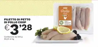 Coop FILETTO DI PETTO DI POLLO COOP offerta