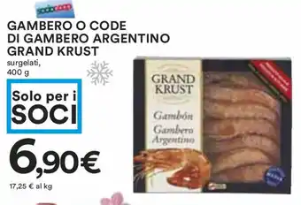 Coop GAMBERO O CODE DI GAMBERO ARGENTINO GRAND KRUST surgelati, 400 g offerta