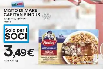 Coop MISTO DI MARE CAPITAN FINDUS surgelato, tipi vari, 400 g offerta
