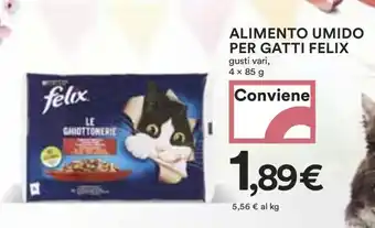 Coop ALIMENTO UMIDO PER GATTI FELIX gusti vari, 4 x 85 g offerta