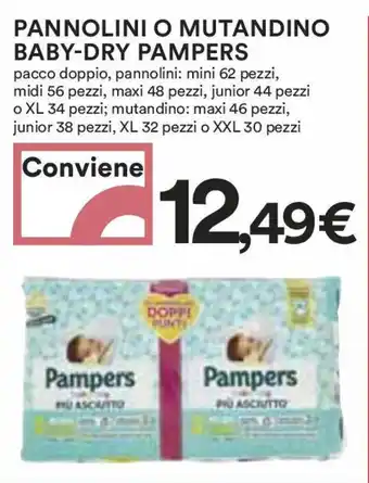 Coop PANNOLINI O MUTANDINO BABY-DRY PAMPERS offerta