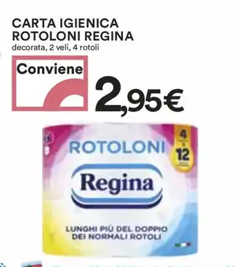 Coop CARTA IGIENICA ROTOLONI REGINA decorata, 2 veli, 4 rotoli offerta