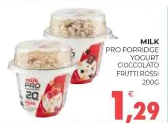 Eté MILK PRO PORRIDGE YOGURT CIOCCOLATO FRUTTI ROSSI 200 g offerta