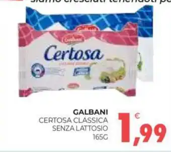 GALBANI CERTOSA CLASSICA SENZA LATTOSIO 165G