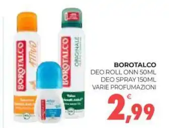 Eté BOROTALCO DEO ROLL ONN 50ML DEO SPRAY 150ML VARIE PROFUMAZIONI offerta