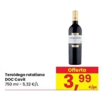 Eurospar Teroldego rotaliano DOC Cavit 750 ml offerta