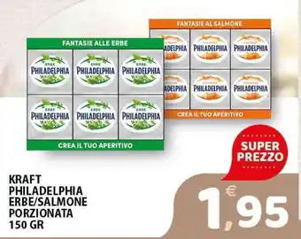 Premium Supermercati Kraft Philadelphia Erbe/Salmone Porzionata 150gr offerta