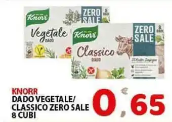 Knorr Dado Vegetale/Classico Zero Sale 8 Cubi