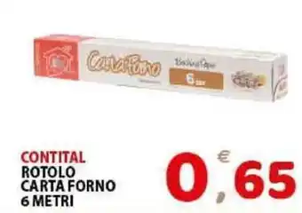 Premium Supermercati Contital Rotolo Carta Forno 6 metri offerta