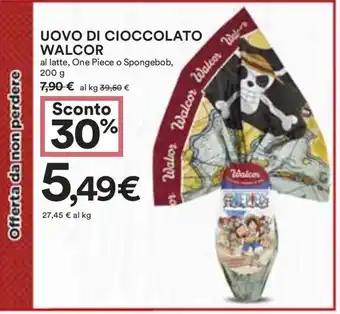 Coop UOVO DI CIOCCOLATO WALCOR al latte, One Piece o Spongebob, 200 g offerta