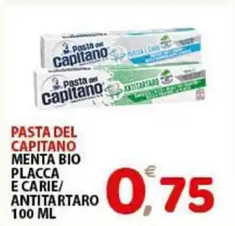 Premium Supermercati Pasta del Capitano Menta Bio Placca e carie/Antitartaro 100ml offerta
