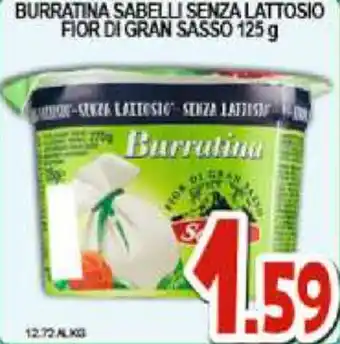 Sacoph Burratina Sabelli senza lattosio fior di gran sasso 125g offerta