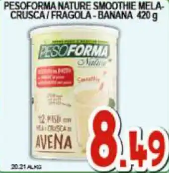 Pesoforma Nature Smoothie Mela-Crusca/Fragola-Banana 420g