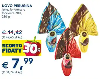 Esselunga UOVO PERUGINA latte, fondente o fondente 70%, 230 g offerta