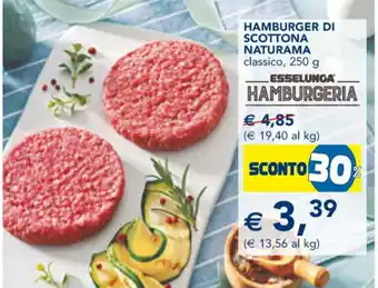 Esselunga HAMBURGER DI SCOTTONA NATURAMA classico, 250 g offerta