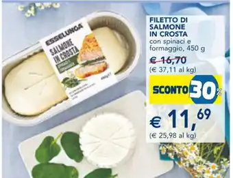 Esselunga FILETTO DI SALMONE IN CROSTA con spinaci e formaggio, 450 g offerta