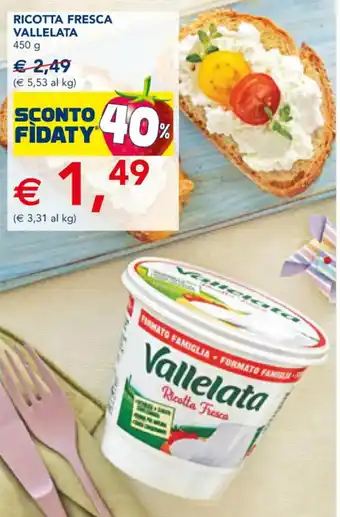 Esselunga RICOTTA FRESCA VALLELATA 450 g offerta