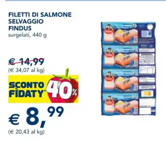 Esselunga FILETTI DI SALMONE SELVAGGIO FINDUS FINDUS surgelati, 440 g offerta