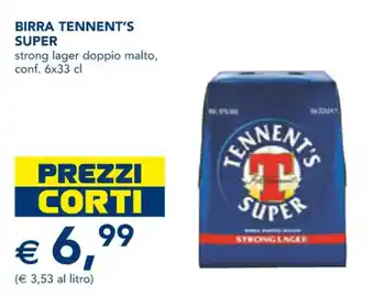 Esselunga BIRRA TENNENT'S SUPER strong lager doppio malto, conf. 6x33 cl offerta