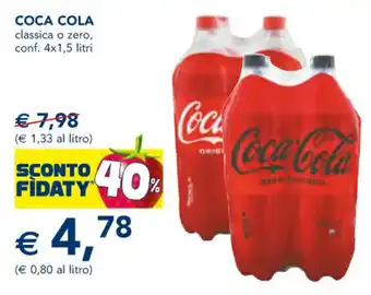 Esselunga COCA COLA classica o zero, conf. 4x1,5 litri offerta