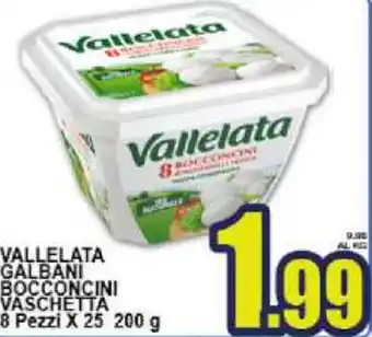 Sacoph Vallelata Galbani Bocconcini Vaschetta 8 pezzi x 25 200g offerta