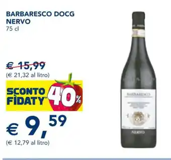 Esselunga BARBARESCO DOCG NERVO 75 cl offerta