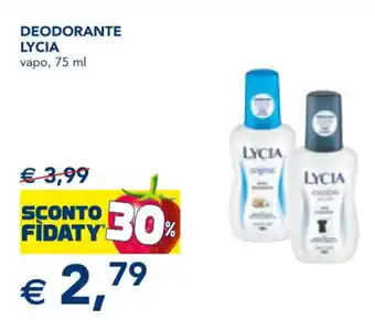 Esselunga DEODORANTE LYCIA vapo, 75 ml offerta