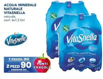 Esselunga ACQUA MINERALE NATURALE VITASNELLA naturale, conf. 6x1,5 litri offerta