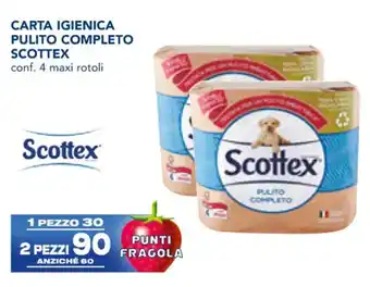 Esselunga CARTA IGIENICA PULITO COMPLETO SCOTTEX conf. 4 maxi rotoli offerta